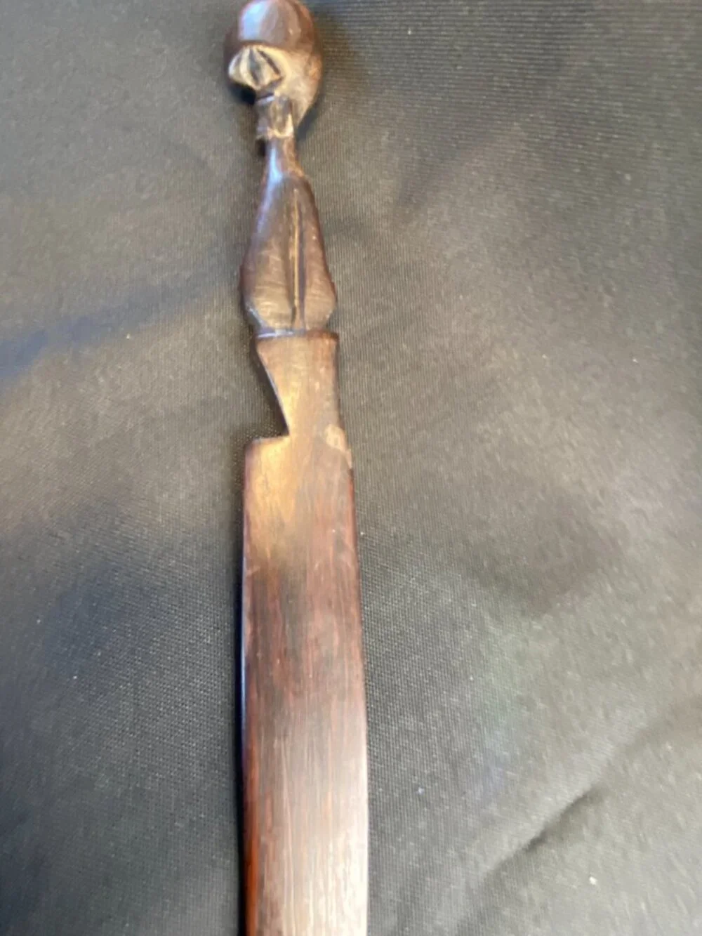 Vintage (1970's) Hand-carved African Wooden Letter Opener Ebony or Iroko 10